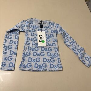 D&G Kids Blue Logo Long Sleeve Jersey Unisex